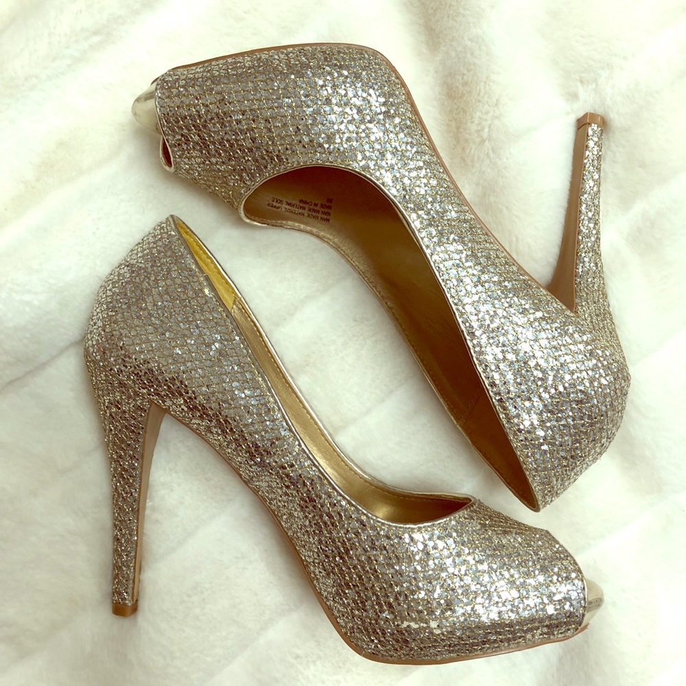 Audrey Brooke sparkly peep toe shoes